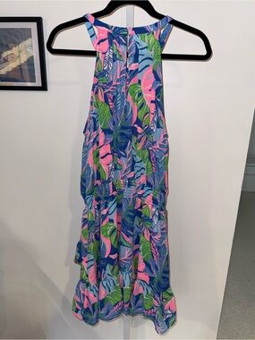 Lilly Pulitzer Blue, Pink & Green Printed Dress (Blue Grotto)